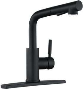 PEPPERMINT Matte Black Kitchen Sink Faucet with Pull Down Sprayer